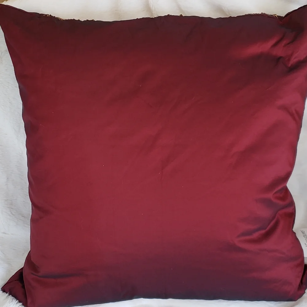 Kreations Oversized Pillow with Exquisite Gold Sequin Beads Embroidery NWT
